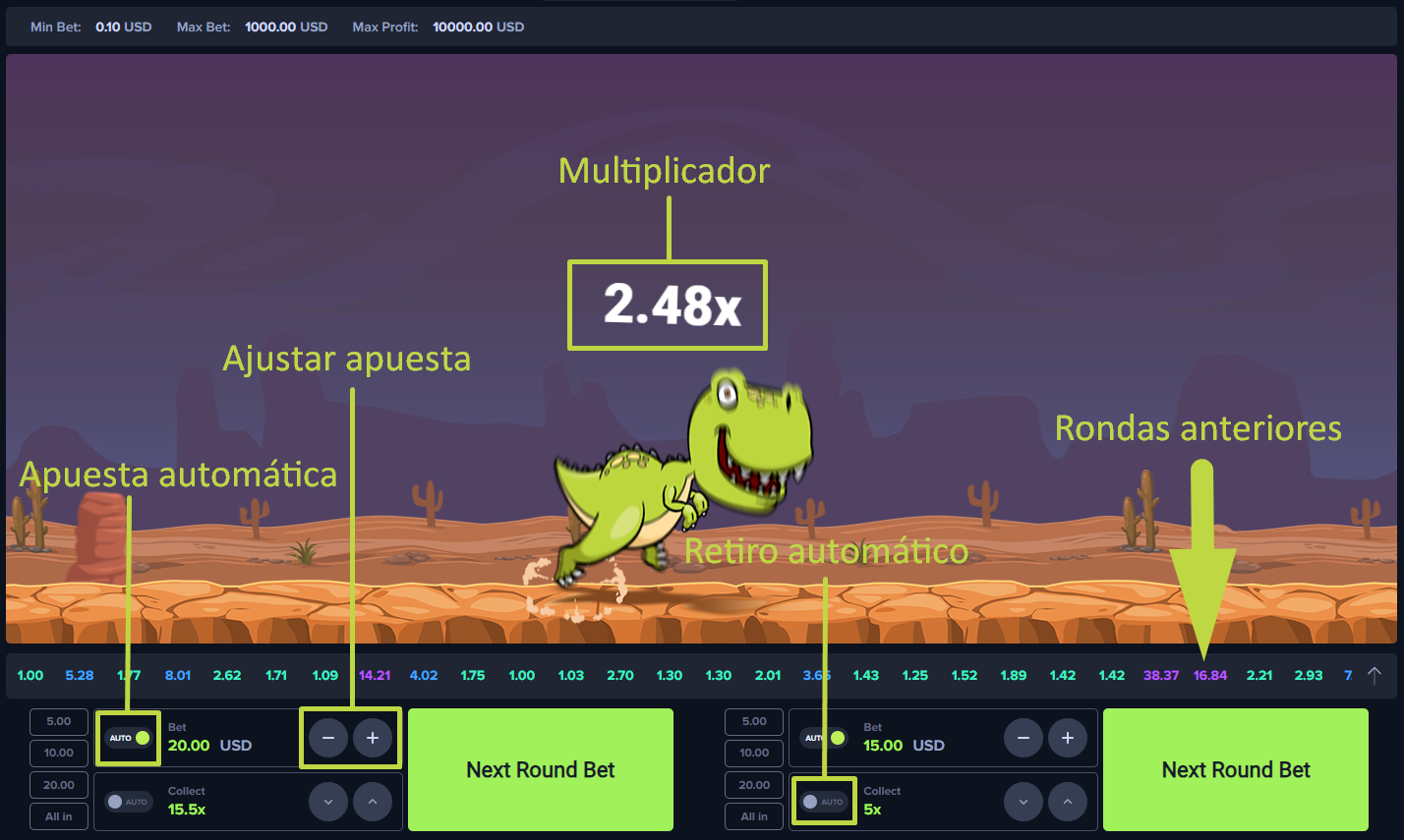 How to Bet in the Dino MyStake Game?